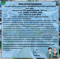 Info Gangguan Pelayanan Distribusi Air Wilayah Bantimurung - PAMTB Kabupaten Maros