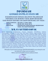 Info Gangguan Pelayanan Air - PAMTB Kabupaten Maros